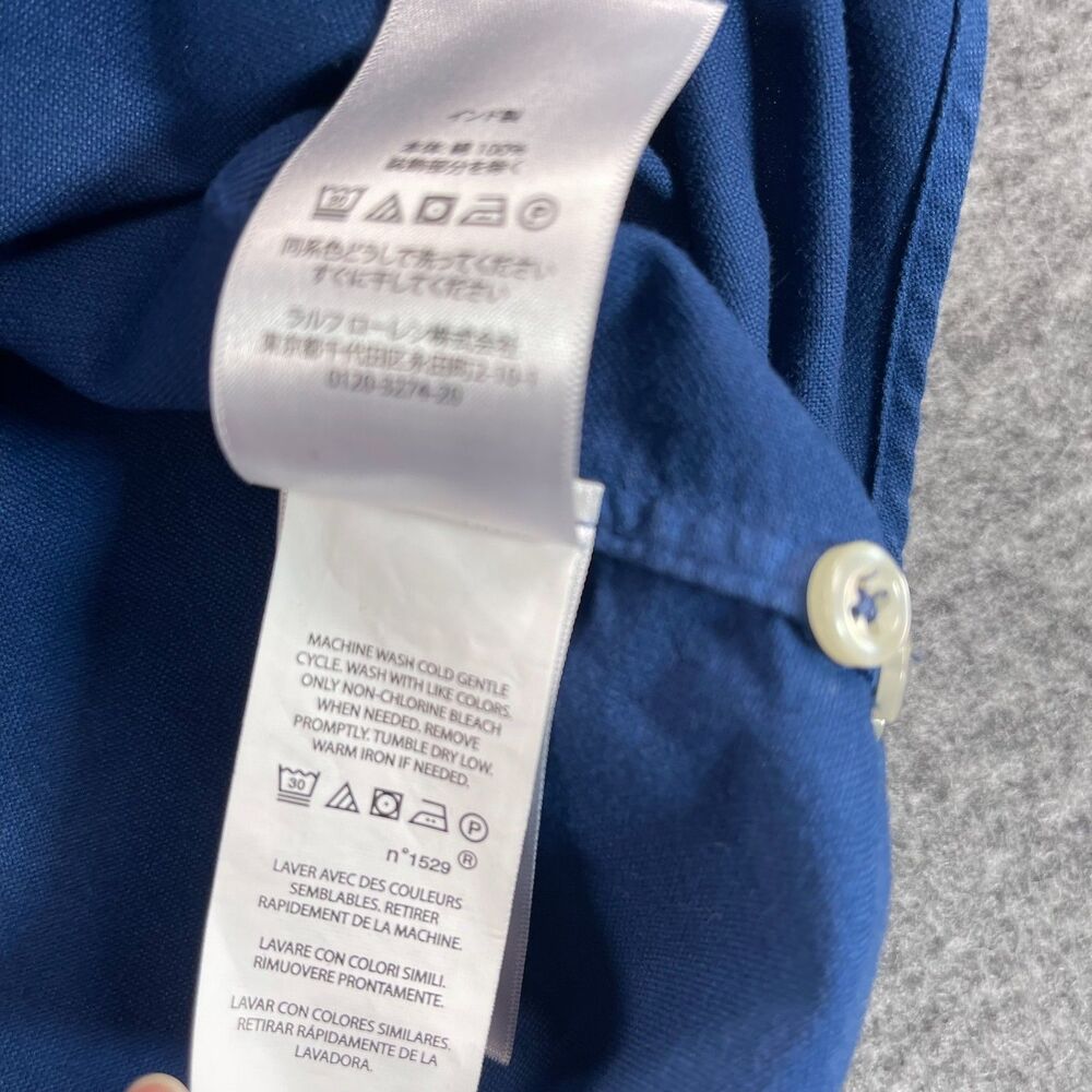 Polo Ralph Lauren Large Blue Ombre Dip Dye Button Down Classic Fit Shirt Preppy - Picture 9 of 11